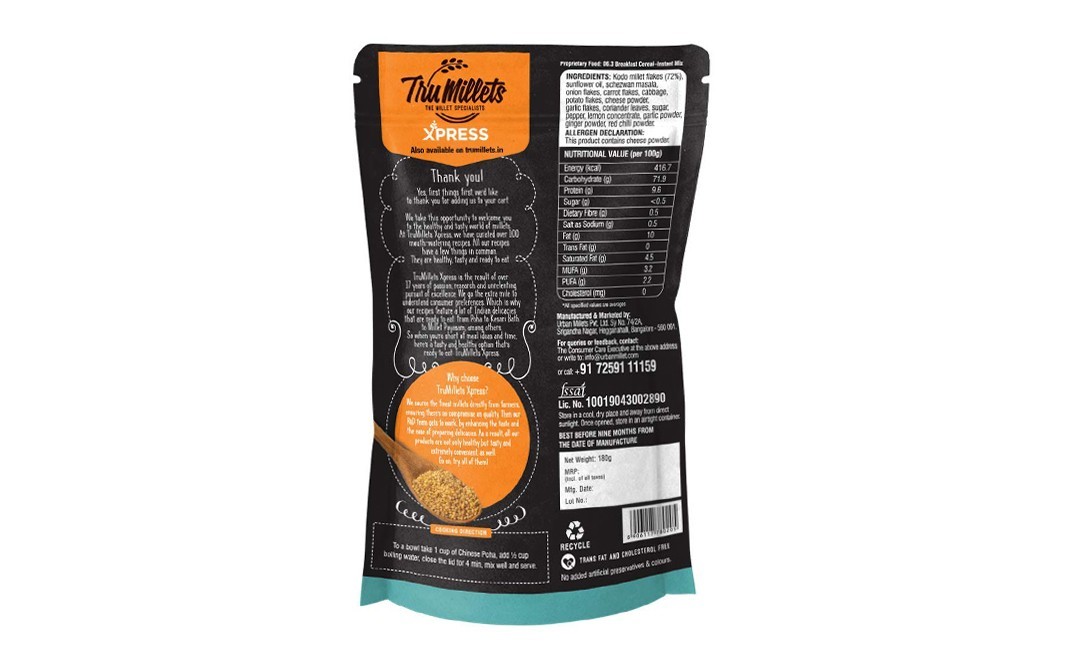 TruMillets Millet Chinese Poha    Pack  180 grams